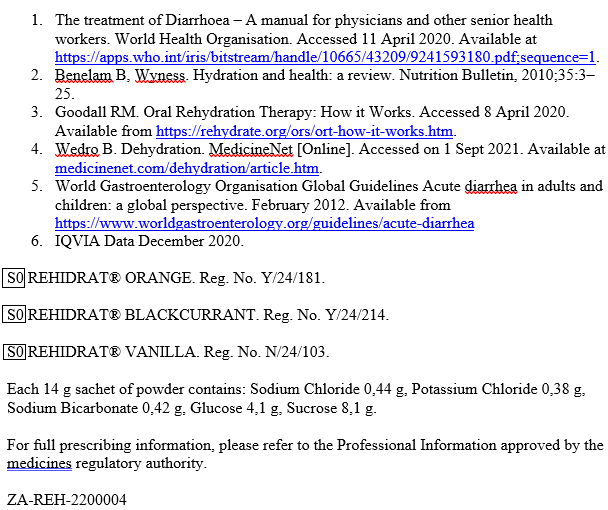 Dehydration medical references